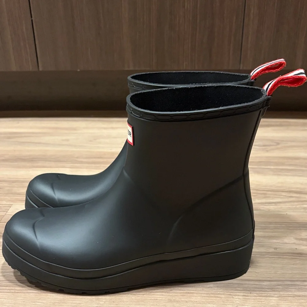 Hunter Matte Black Ankle Boots - Picture 2 of 3